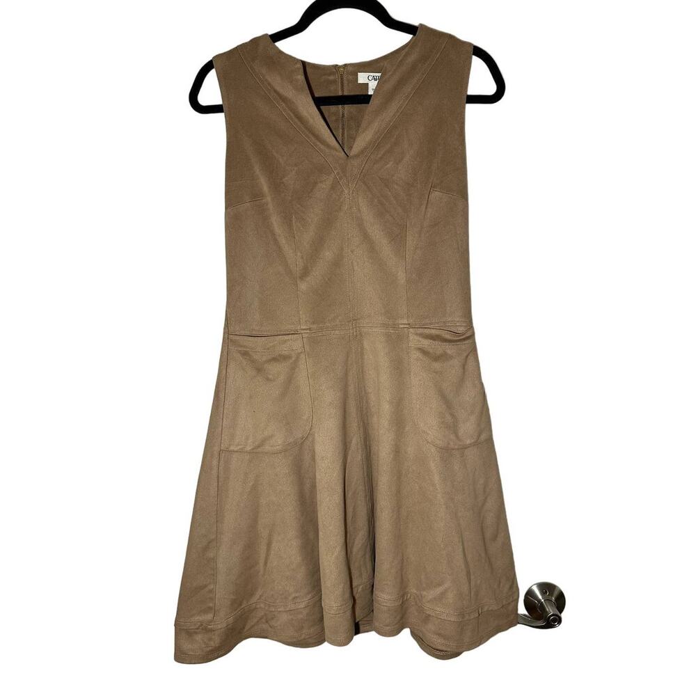 Cato Brown Suede Like Sleeveless Dress Size 6